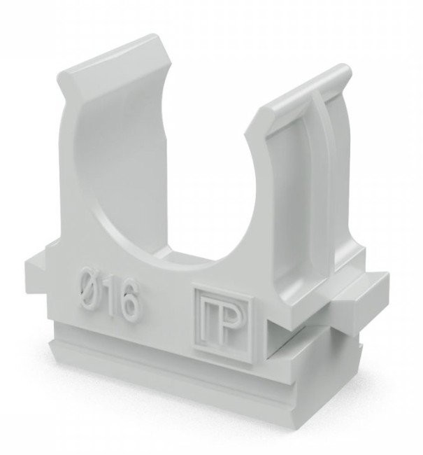 Крепеж-клипса для труб АБС-пластик в п/э D16 (100 шт) (PR.02616)