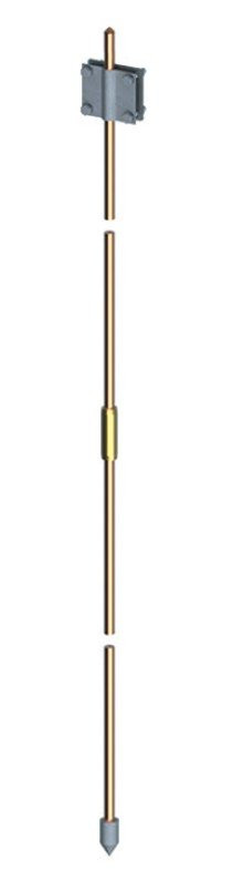 Комплект вертикального заземлителя 3 м, D14.2 мм, омеднённая сталь (NE1114CC) Комплект вертикального заземлителя