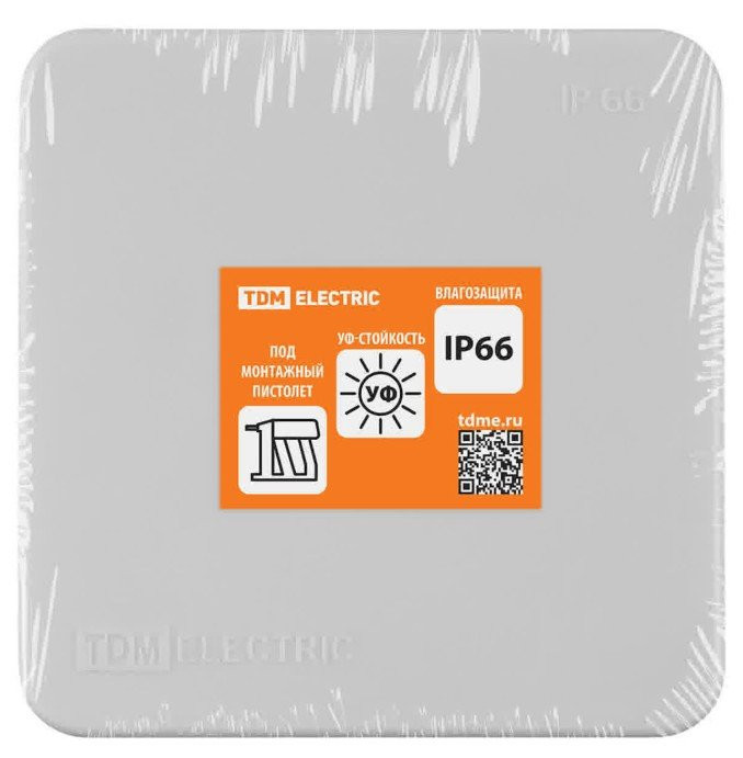 Распаячная коробка, двухкомпонентная, ОП 80х80х40 мм, IP66, 8 вх., серая TDM (SQ1401-2512) Распаячная коробка
