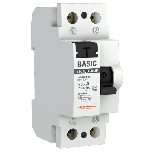 УЗО ВДТ-40 2P 16А/30мА Basic (elcb-2-16-30e-sim) Выключатель дифференциального тока (УЗО)