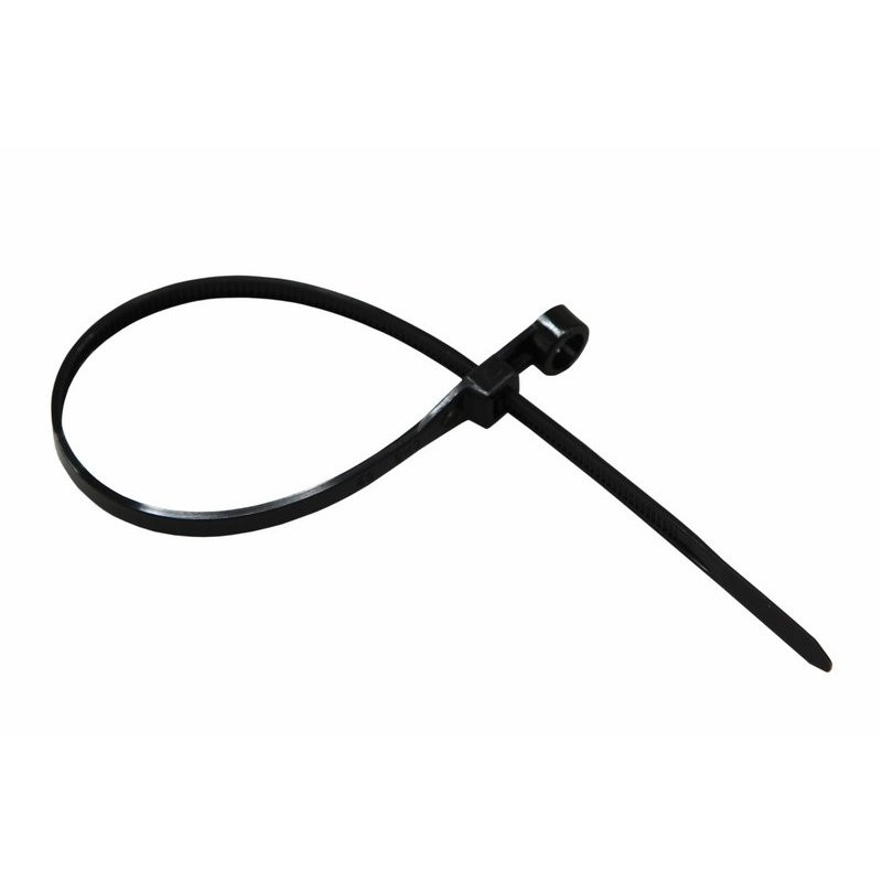 Хомут-стяжка нейлоновая под винт 220х4,3 мм, черная (уп 100 шт) (07-0205) Кабельная стяжка (хомут) нейлоновая, неоткрываемая