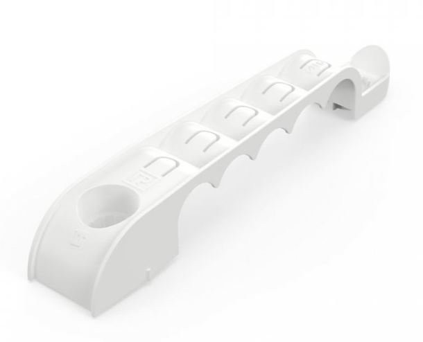 Держатель труб односторонний на 5 мест белый d20 (PR13.03282) Держатель труб