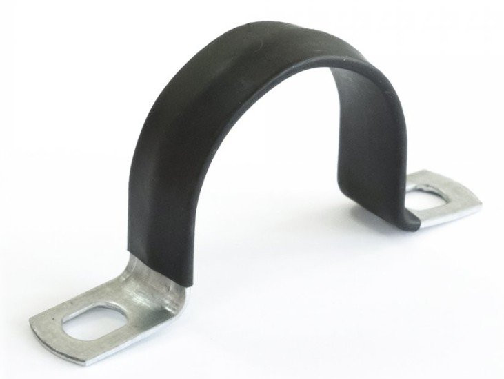 Скоба металлическая двухлапковая с полимерным покрытием СМД-П 25-26 (100 шт) (PR08.6018) Скоба металлическая двухлапковая