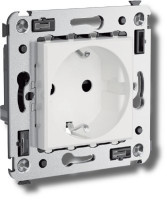 Розетка в стену, 2P+E, с з/ш Avanti белое облако (4400003) Розетка