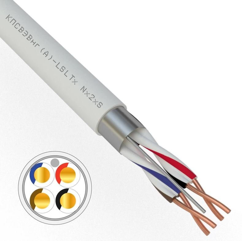 КПСВЭВнг(А)-LSLTx 2х2х0,75 REXANT (01-4876-1) Кабель для систем передачи данных пониженной пожароопасности c низким дымо- и газовыделением, с низкой токсичностью продуктов горения