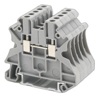 Клемма проходная, винтовой зажим, 2.5 кв.мм, серая Клемма проходная, 2 точки подключения