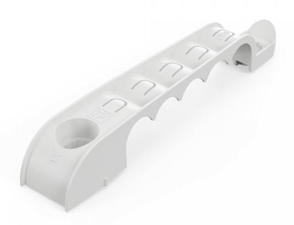 Держатель труб односторонний на 5 мест серый d20 (PR13.03281) Держатель труб