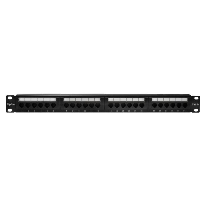 Патч-панель 19", 24хRJ-45, UTP, Cat.5e, 1U (10-0403) Патч-панель 19"