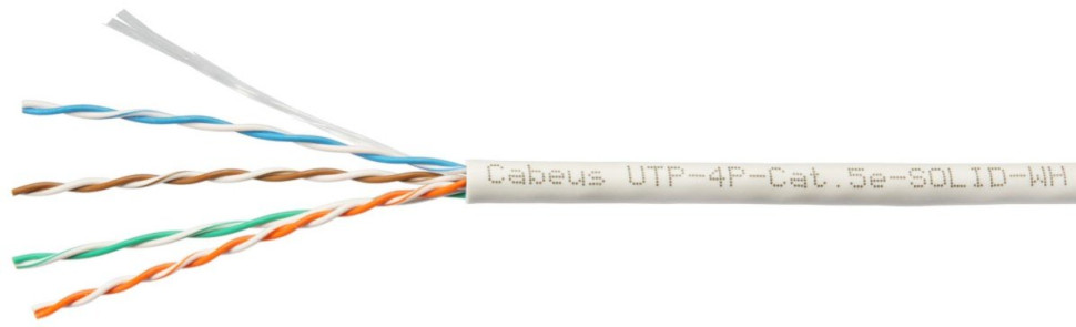UTP-4P-Cat.5e-SOLID-WH-100 (7471c-5) Кабель «витая пара» (LAN) для структурированных систем связи