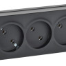 Розетка 3-местная GLORY РС23-2-ХЧм без заземления без защитных шторок открытой установки 10А, черный матовый (ERH30-K02M-10) Розетка