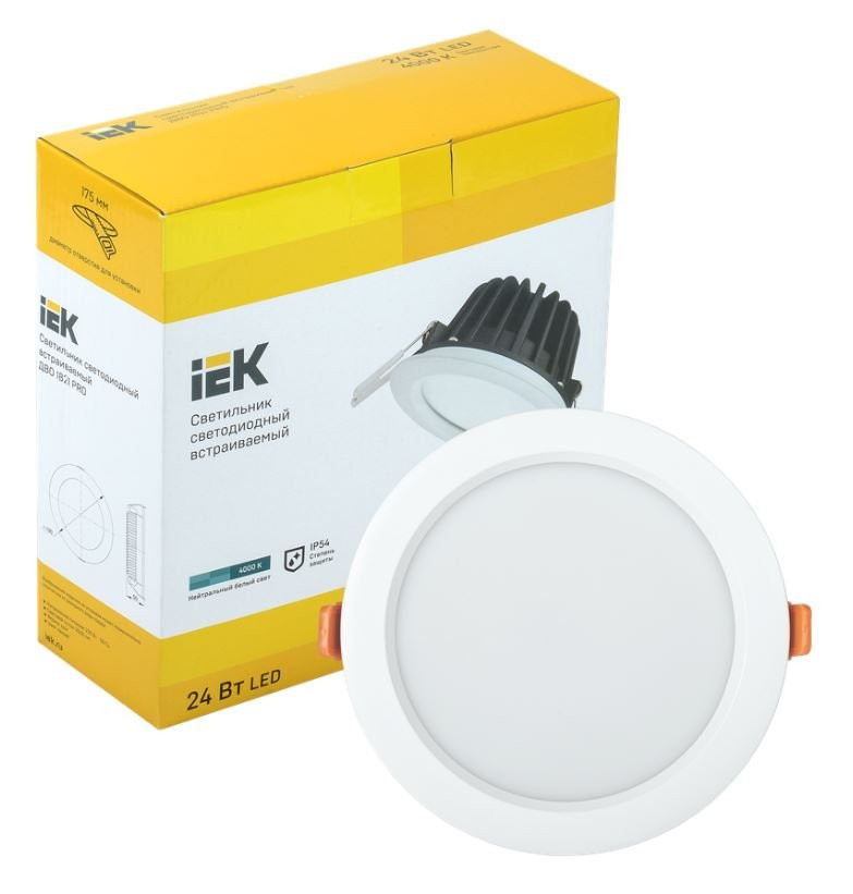 Светильник светодиодный ДВО 1821 PRO 24Вт 4000K круг белый (LDVO0-1821-24-4000-K01) Светильник