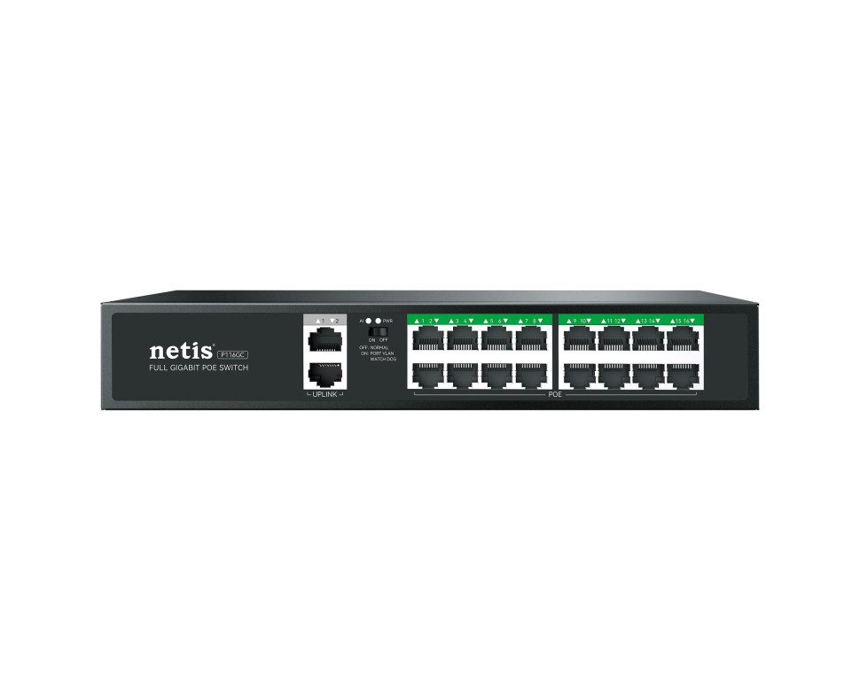 Netis P116GC Коммутатор сетевой PoE неуправляемый