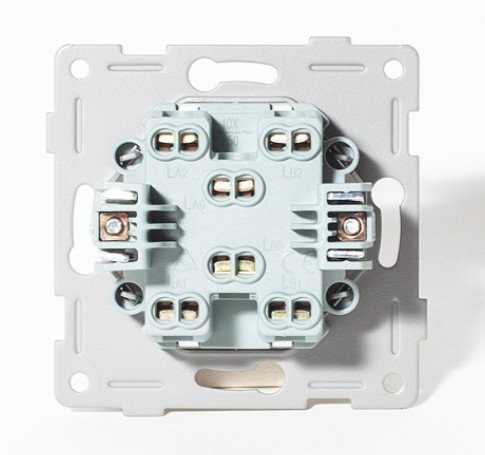 Переключатель двухклавишный, белый (201104) Переключатель