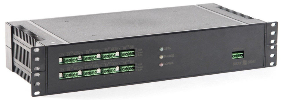 SKAT-V.16 Rack (SKAT-VM.16 RACK (SKAT-VM ИБП-12Р/8-16(0,5)/8(1)-RACK)) (2155) Источник вторичного электропитания резервированный