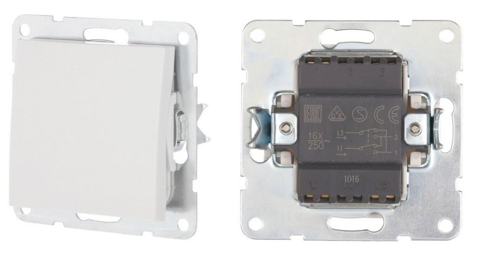 Переключатель 1-клавиша, перекрестный, белый LK60 (860604-1) Переключатель