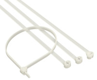 Хомут 3,6x300 P6.6, белый (100шт) (21210SR) Хомут с двойным замком