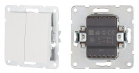 Переключатель 2-клавиши, с двух мест, белый LK60 (861304-1) Переключатель