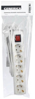 Удлинитель У05В 5 мест с заземлением 7м 3х1мм2 10А/250В GENERICA (WYP10-10-05-07-ZK-G) Удлинитель