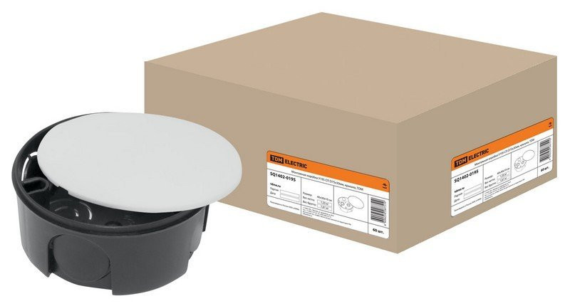 Монтажная коробка У195 СП D75х30мм, крышка, TDM (SQ1402-0195) Монтажная коробка