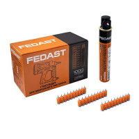 Гвозди 3.0х25 мм для монтажного пистолета с кованым наконечником Bullet point (1000 шт + газовый баллон) FEDAST