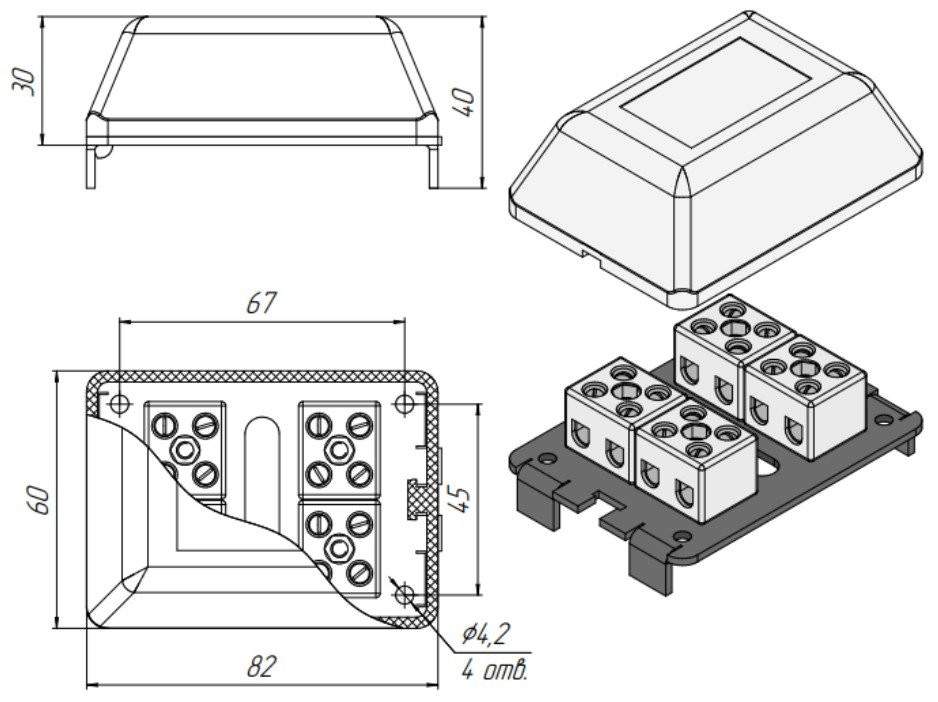 КМО "Аякс" 8К Коробка монтажная огнестойкая