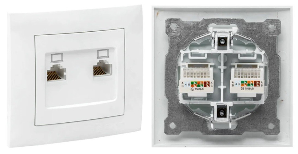 Валенсия розетка комп RJ-45 2-местная (EWK02-035-10) Розетка комп RJ-45 2-местная