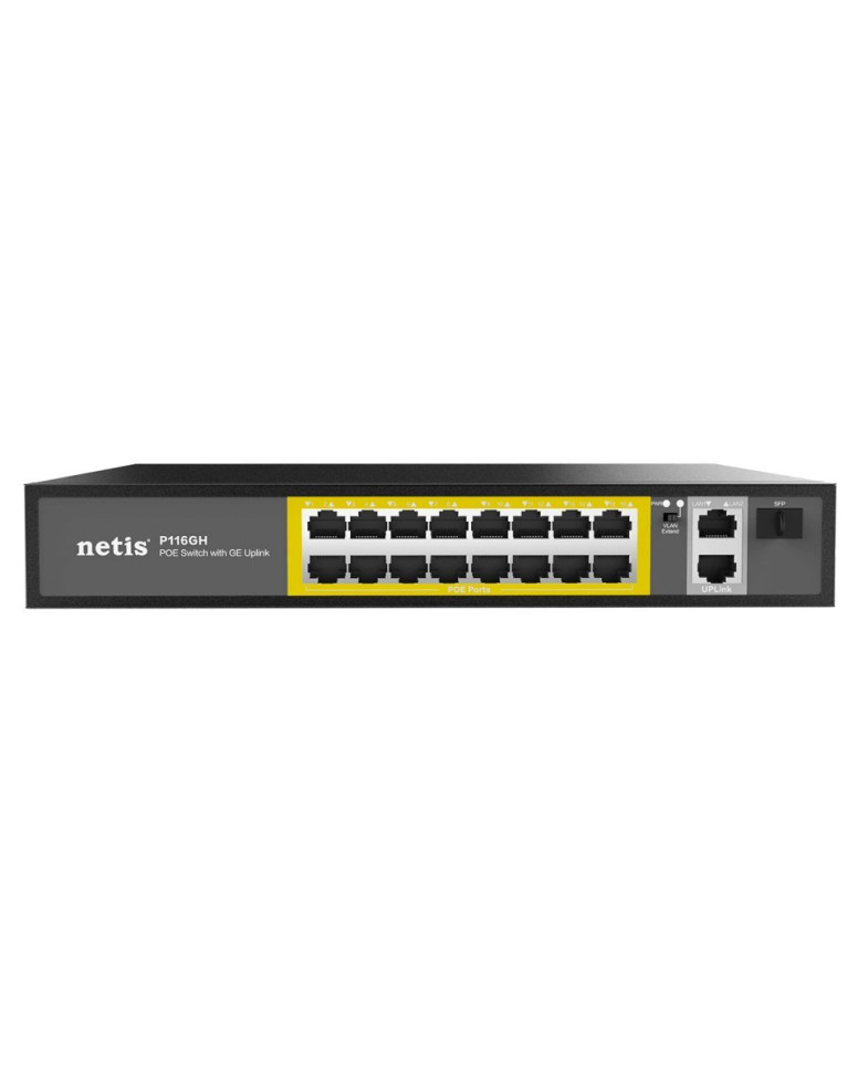 Netis P116GH Коммутатор сетевой PoE неуправляемый