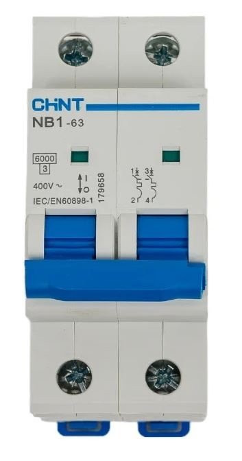 NB1-63 2P 1А 6кА х-ка C (DB) (R) CHINT (179655) Автоматический выключатель