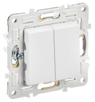 SKANDY Выключатель 2-клавишный перекрестный SK-V06W скрытой установки 10А арктический белый SK-V23-0-10-K01 Выключатель