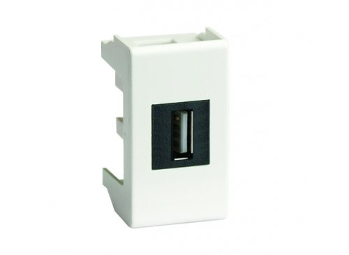 Розетка USB 2.0 Brava 1 модуль слоновая кость (75200S) Розетка USB