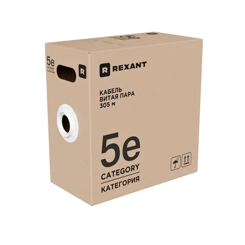U/UTP, CAT 5e, ZH нг(А)-HF, 4PR, 24AWG, INDOOR, SOLID, оранжевый, РФ REXANT (01-0049-R) Кабель «витая пара» (LAN) для структурированных систем связи