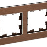 Рамка 2-местная РУ-2-1-Бр металл коричневый RE AL BRITE (BR-M22-M-21-K30) Рамка 2-местная