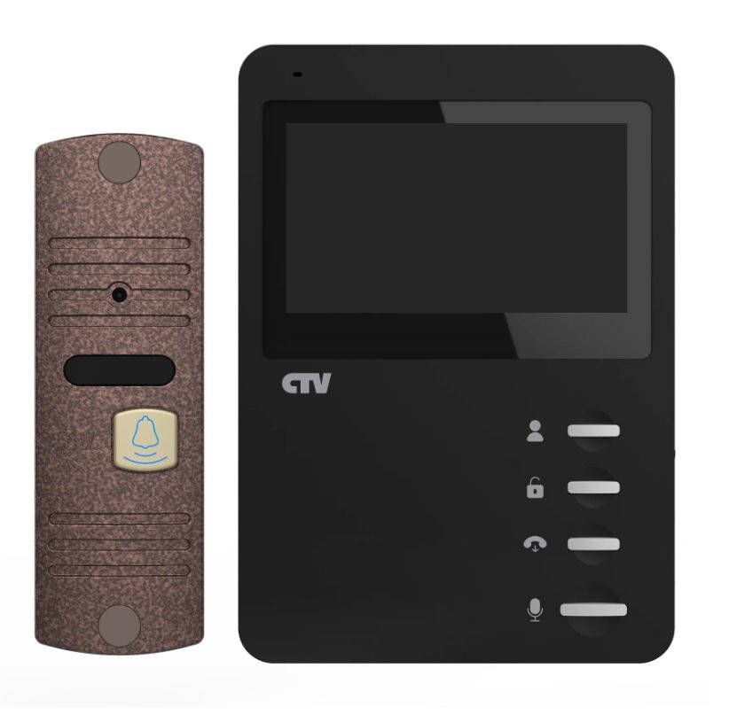 CTV-DP1400N (черный + бронза) Комплект видеодомофона