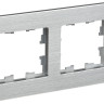 Рамка 2-местная РУ-2-1-Бр металл алюминий RE AL BRITE (BR-M22-M-21-K47) Рамка 2-местная