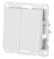 Переключатель 2-клавиши, с двух мест, белый LK80 (841304-1) Переключатель