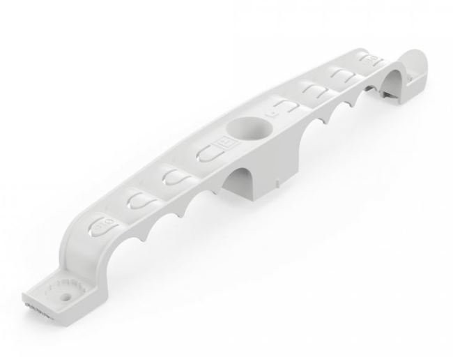 Держатель труб двусторонний на 8 мест серый d16 (PR13.03290) Держатель труб