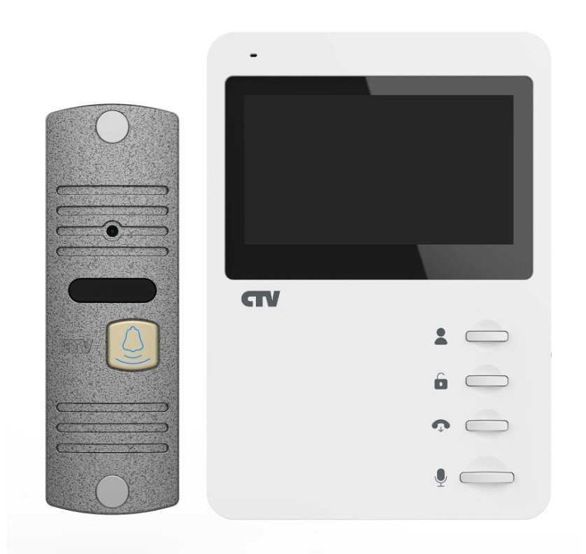 CTV-DP1400N (белый + серебро) Комплект видеодомофона