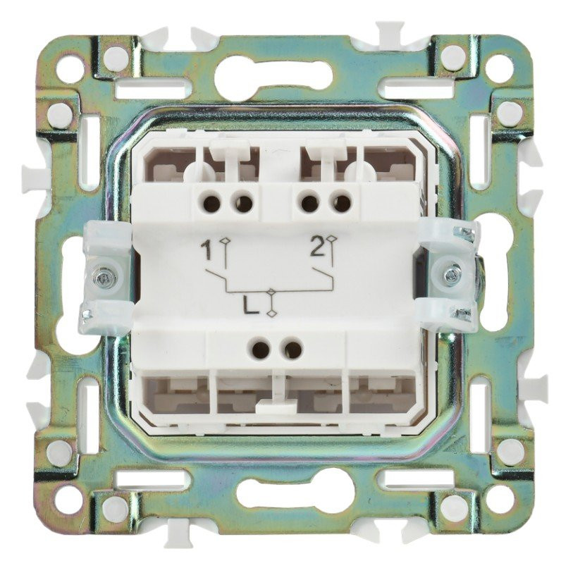 SKANDY Выключатель 2-клавишный SK-V04W скрытой установки 10А арктический белый (SK-V20-0-10-K01) Выключатель