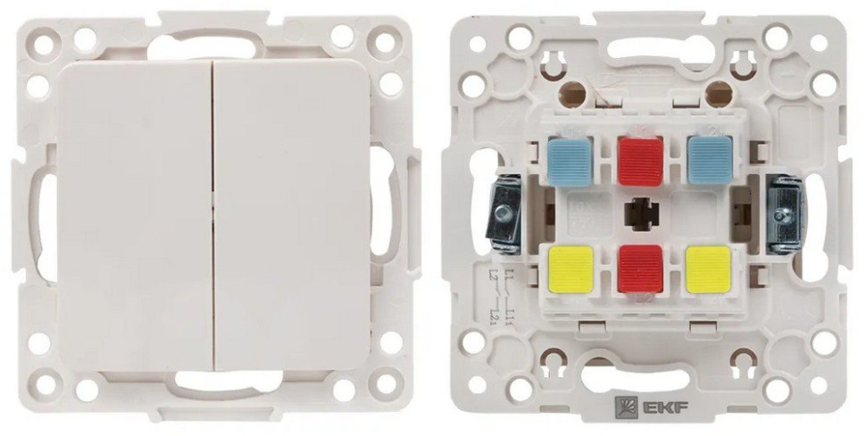 Стокгольм Механизм Выключателя 2-кл. 10А (EYV10-027-10) Механизм Выключателя 2-кл. 10А