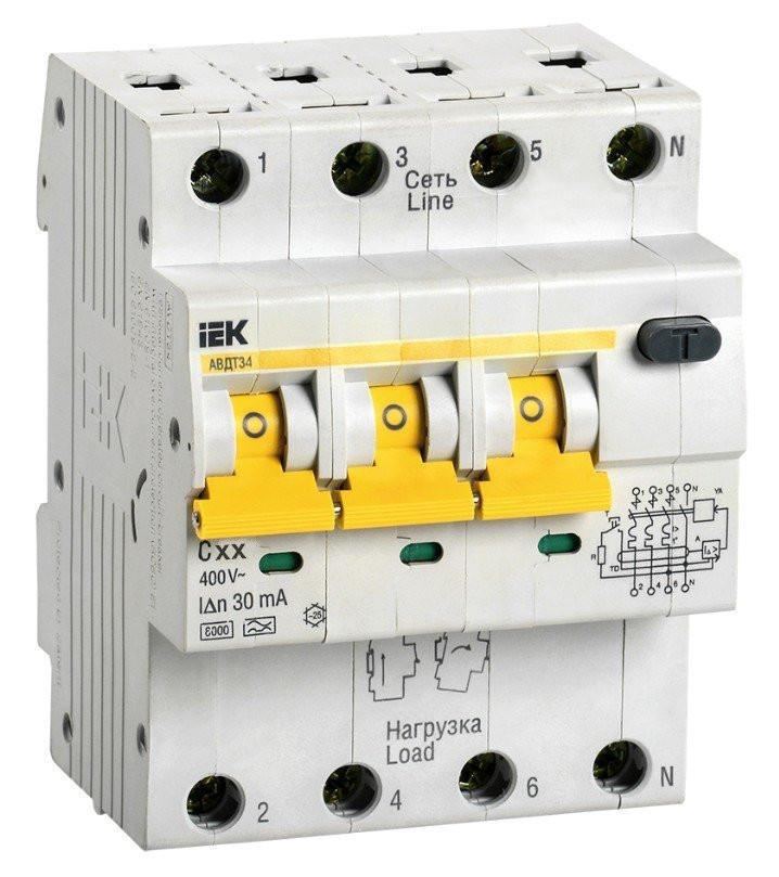АВДТ 34 C10 30мА KARAT (MAD22-6-010-C-30) Автоматический выключатель дифференциального тока