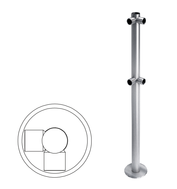 Стойка ограждения L-образная Стойка ограждения с муфтами