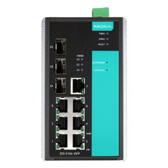 EDS-510A-3SFP Управляемый коммутатор 7х10/100BaseTX, 3 x Gigabit SFP (оптика)