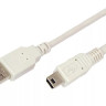 Кабель USB-A  -  mini USB, 1А, 1,8м, ПВХ, белый REXANT (18-1134) Кабель для программирования