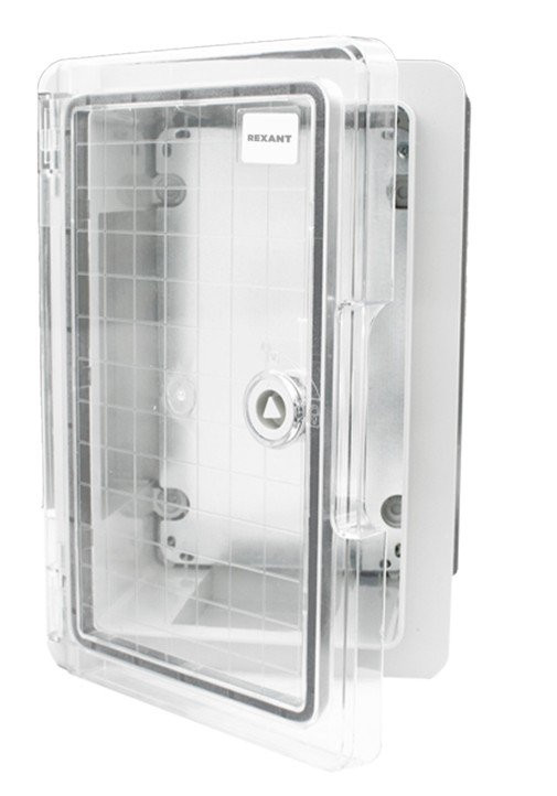Корпус пластиковый ЩМПп с прозрачной дверцей и монтажной панелью 300х200х130мм, АБС, УХЛ1, IP65 REXANT (11-0410) Корпус пластиковый с монтажной платой
