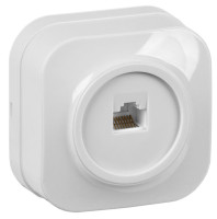 Розетка компьютерная 1-местная RJ45 кат.5E GLORY РК10-ХБ открытой установки белый (EKH10-K01) Розетка компьютерная