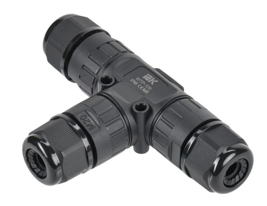 Коннектор кабельный герметичный WTP-106 3 PIN IP68 (UWC10-T-016-3-68) Сквозная ответвительная муфта