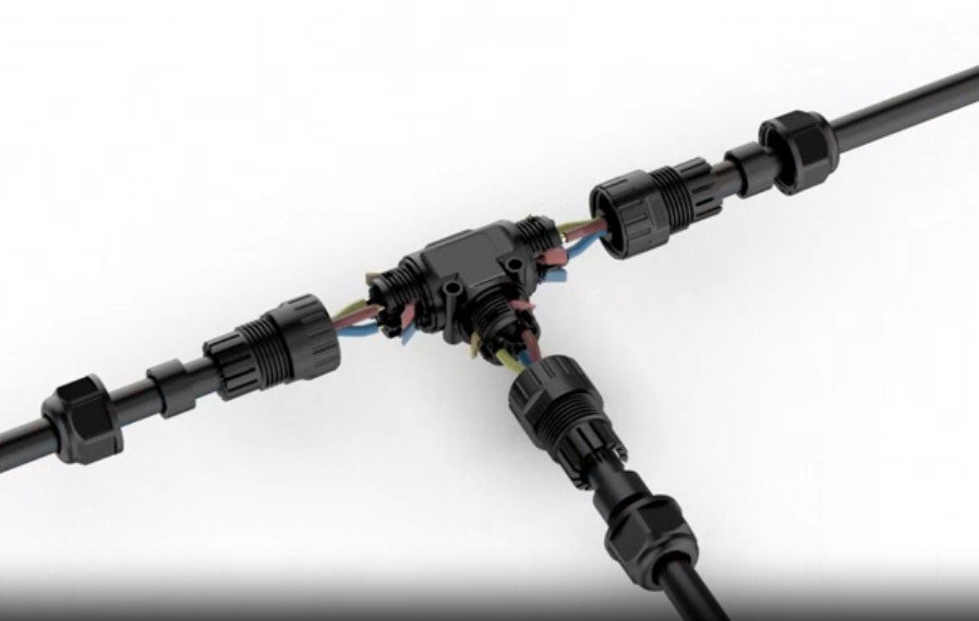 Коннектор кабельный герметичный WTP-106 3 PIN IP68 (UWC10-T-016-3-68) Сквозная ответвительная муфта