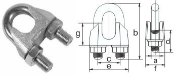 Зажим 3 мм DIN741 для троса Зажим для троса