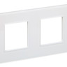 SKANDY Рамка 2-местная SK-F22W стекло арктический белый (SK-M22-G-K01) Рамка