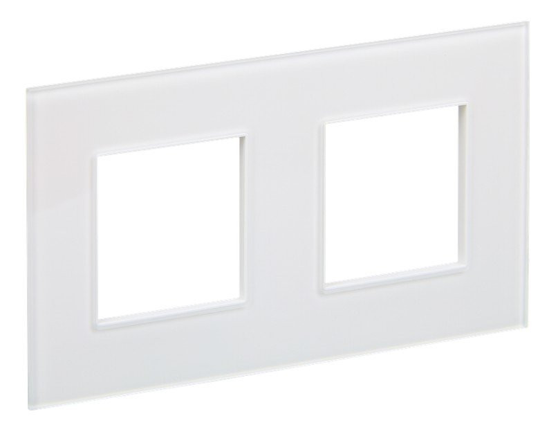 SKANDY Рамка 2-местная SK-F22W стекло арктический белый (SK-M22-G-K01) Рамка
